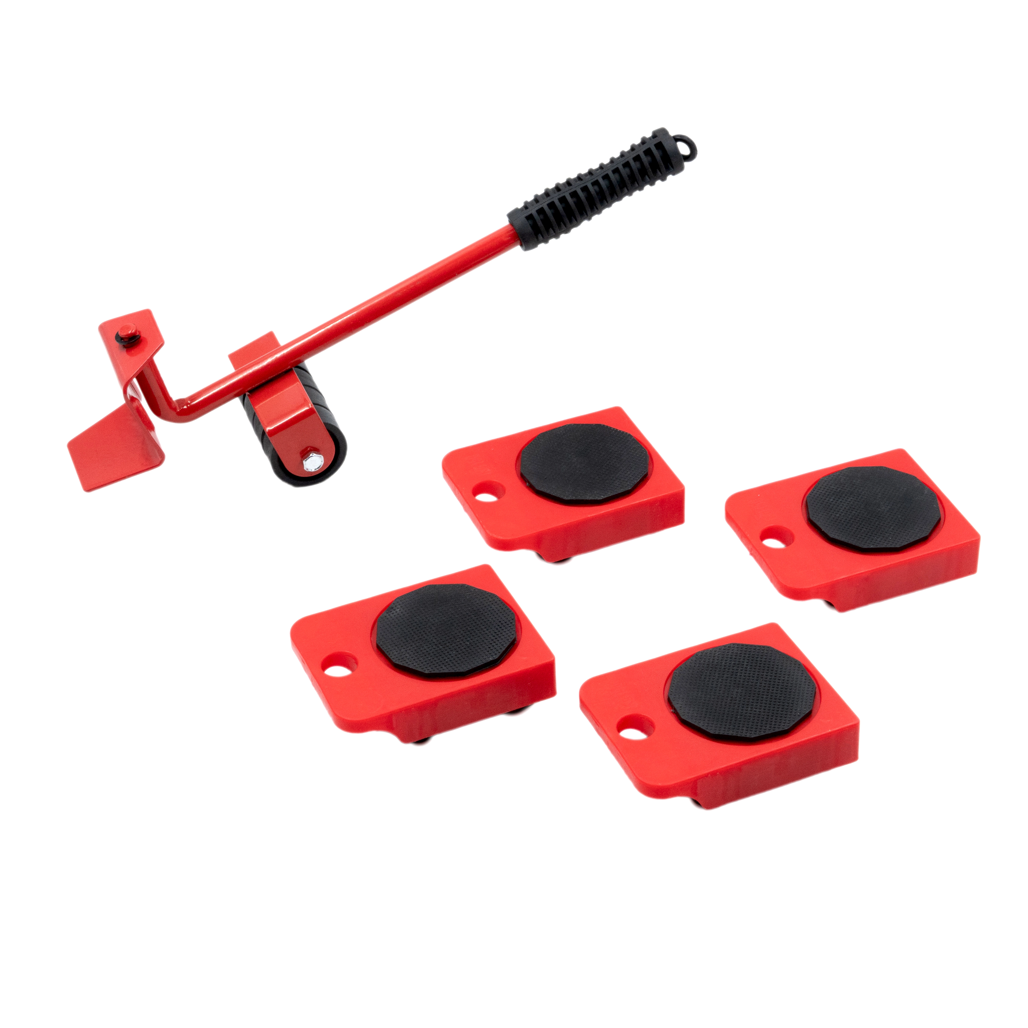 Набор для перемещения мебели комплект из 5 шт (4 подкатные платформы, 1 домкрат)  150 кг