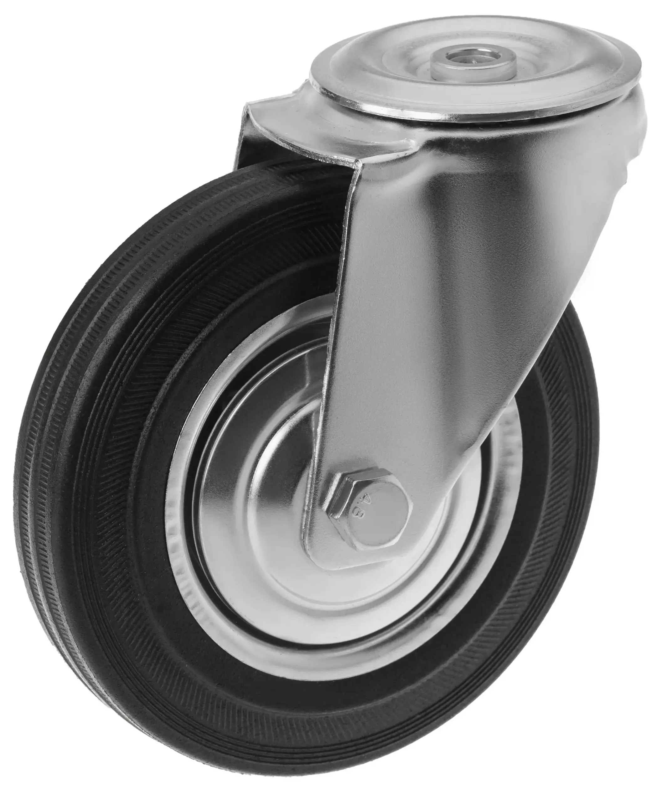 SCh 631 - Промышленное колесо 160 мм (под болт 12 мм, поворотн., черн. рез., роликоподш.)